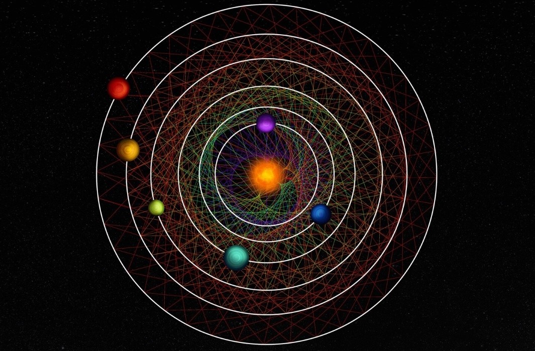 Umjetnička ilustracija šest rezonirajućih planeta 📷 Roger Thibaut (NCCR PlanetS)