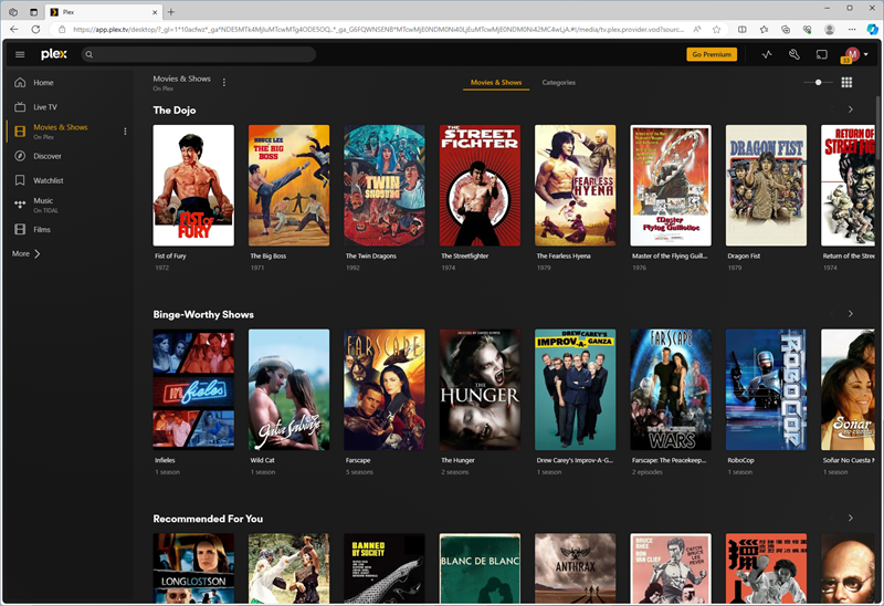 Movies & Shows videoteka je puna filmova i serija koji se mogu besplatno gledati, a čak nije potrebno ni plaćati pretplatu za Plex Pass. To vrijedi i za Live TV, unutar kojeg se nudi niz TV kanala. Doduše, pravo je pitanje koliko je uopće potrebno imati takav sadržaj, kada bi mu osnovna namjena trebala biti da omogući uživanje u osobnoj kolekciji multimedije. Ipak, neki ga smatraju poželjnim, kad ga se već nudi…