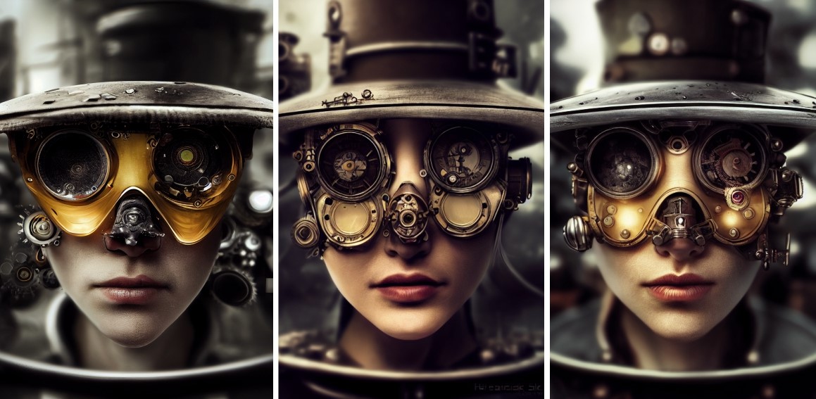 Fotorealistično cyberpunk lice u nekoliko varijacija 📷 Midyourney bot