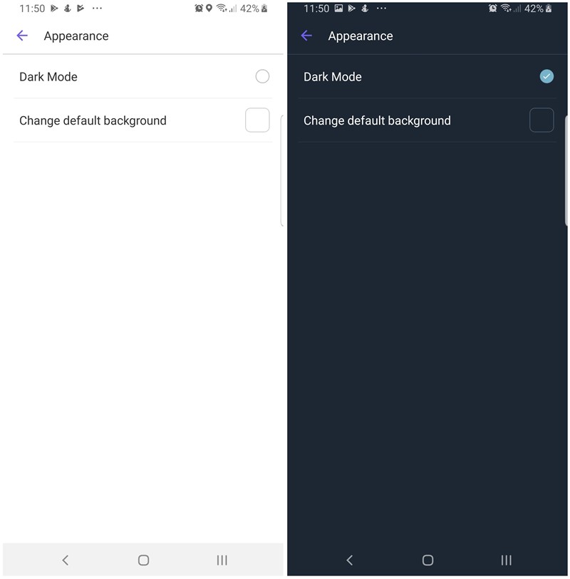 Lijevo standardno bijelo, i desno, novo tamno sučelje (Dark Mode)