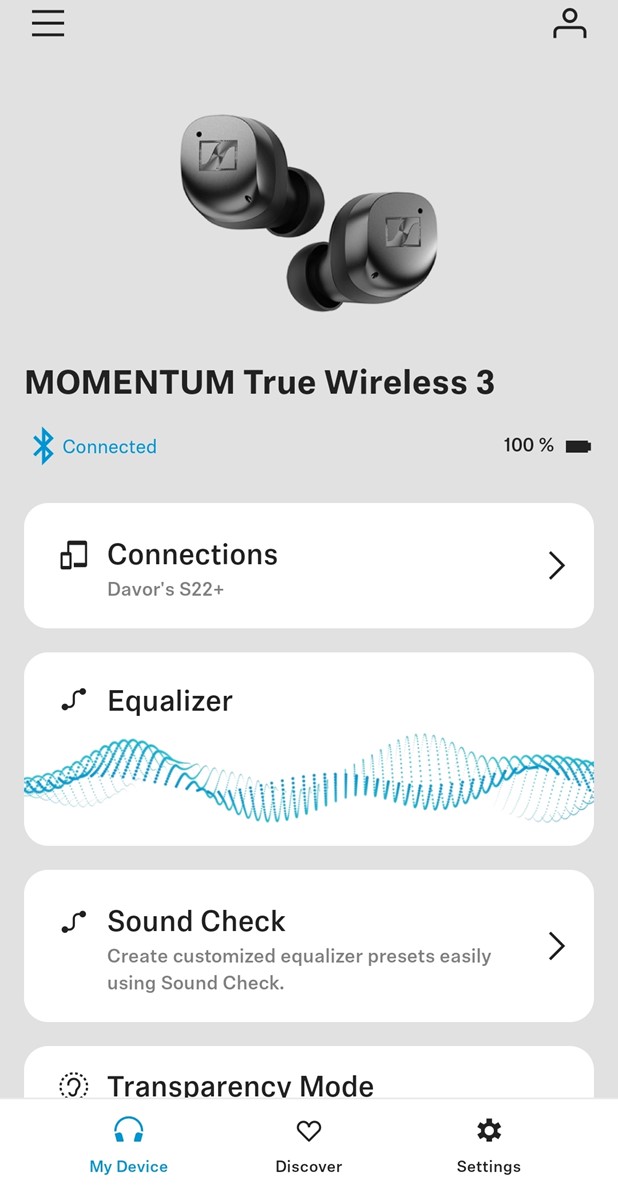 Aplikacija Sennheiser Smart Control prikazuje stanje baterije slušalica i sadrži obilje korisnih i vrlo upotrebljivih funkcija