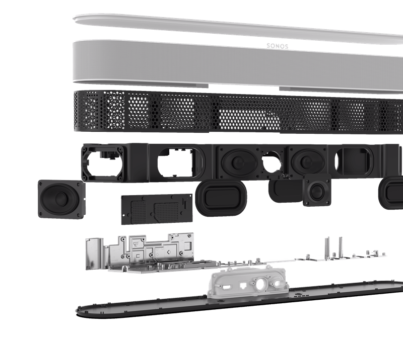 Eksplodirani pogled novog Beama otkriva nam kako su raspoređene dinamičke zvučničke jedinice i pasivni radijatori