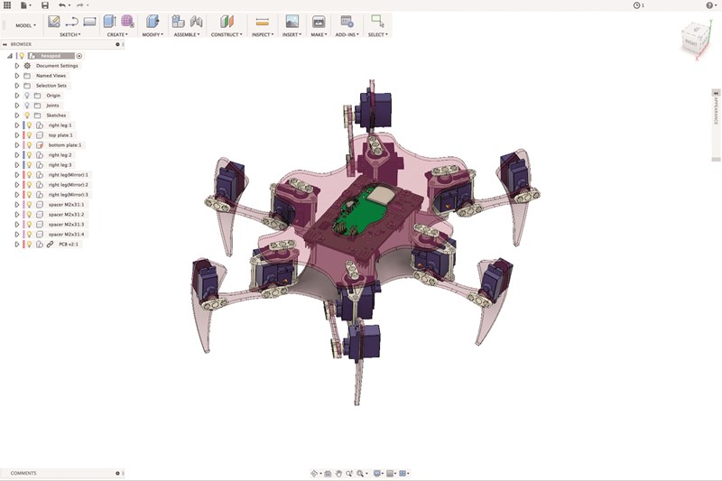 3D modeliranje robota jedna je od “zadaća” koju vlasnik Hexapoda može ispuniti, učeći se usput osnovama STEM vještina