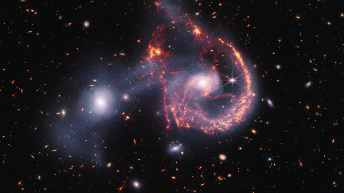 Arp 107, kompozit MIRI i NIRCam 📷 NASA, ESA, CSA, STScI