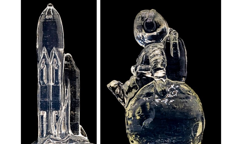 3D printani hidrogel svemirski šatl i astronaut na Mjesecu 📷 Johan Dubruel, ESA