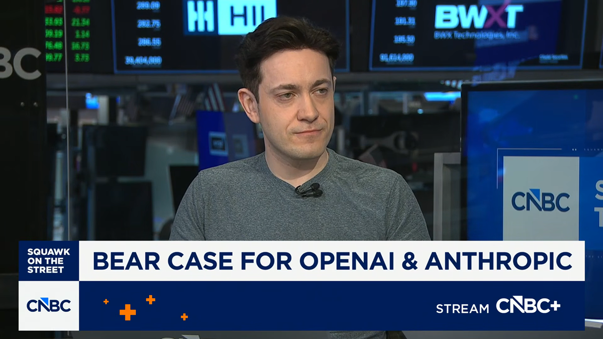 Generative AI Doesn't Work, And Big Tech Is Out Of Hypergrowth Ideas - Ed Zitron u majici na CNBC-u 📷 YouTube Screenshot