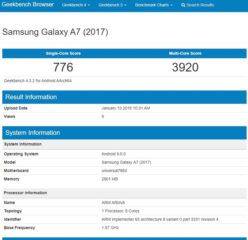 Galaxy A7 (2017) - Android 8.0 Oreo
