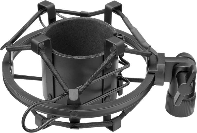 Standardni shock-mount sprečava prenošenje vibracija sa stola na mikrofon. Stabilan je i čvrst te svoj posao radi dobro