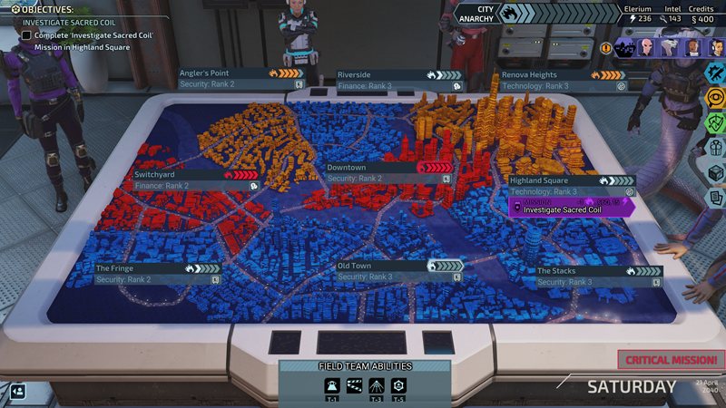 Kartu svijeta zamijenila je karta grada, a morat ćete paziti na stanja u četvrtima i stupanj anarhije u gradu kako ne biste morali kretati ispočetka