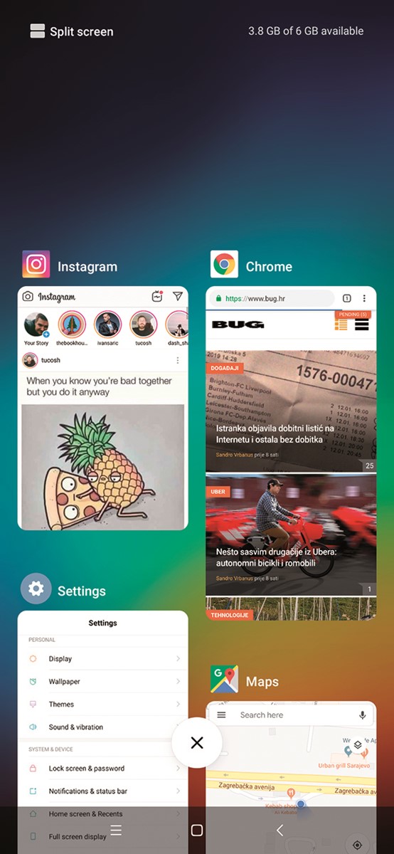 U odnosu na "čisti" Android P, MIUI 10 nudi neka poboljšanja, poput mnogo intuitivnijeg prikaza otvorenih aplikacija