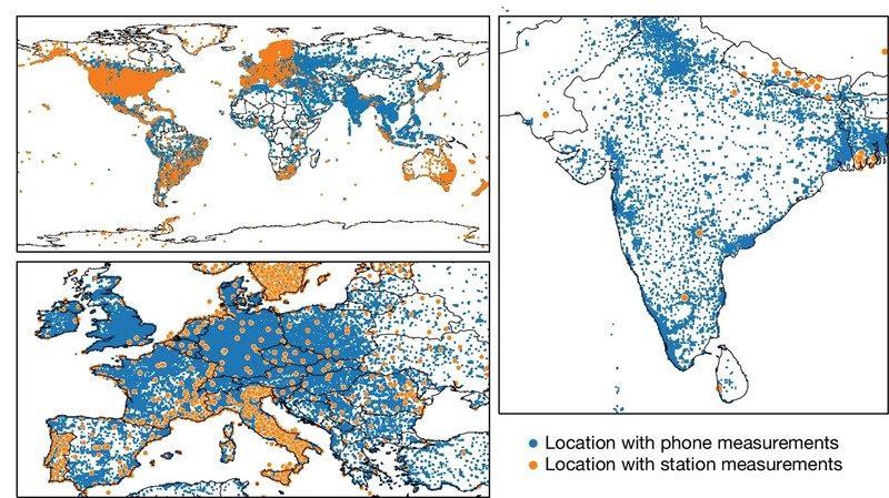 Područja koja pokrivaju mobilni telefoni i nadzorne stanice 📷 Google